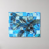 Mozaïekblauwe vlinder canvas afdruk (Voorkant)