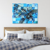 Mozaïekblauwe vlinder canvas afdruk (Insitu (Slaapkamer))