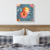 mozaïekbloemen omwikkeld doek canvas afdruk (Insitu (Slaapkamer))