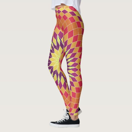 mozaïekbloempatroon leggings (Links)