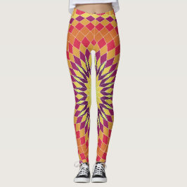 mozaïekbloempatroon leggings