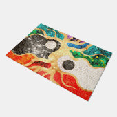 Mozaïekboom van het leven - Yin Yang Deurmat (Schuin)