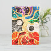 Mozaïekboom van het leven - Yin Yang Feestdagenkaart (Staand voorkant)