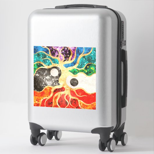 Mozaïekboom van het leven - Yin Yang Sticker (Koffer)