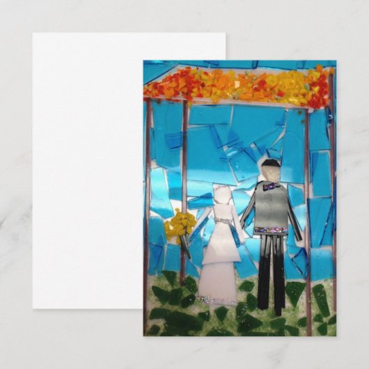 Mozaïekbruiloft Kaart (Voorkant / Achterkant)