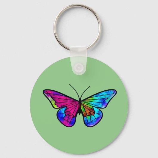 Mozaïekbutterflap, gekleurd glas sleutelhanger (Voorkant)