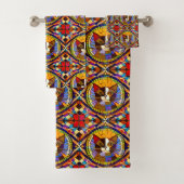 MozaïekCalicumkat in kleurrijke Tegels Bad Handdoek (Insitu)