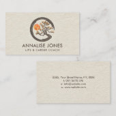 Mozaïekcirkel en bonsai-boom visitekaartje (Voorkant / Achterkant)