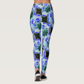 mozaïekcirkels blauwe bloem leggings (Achterkant)