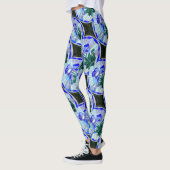 mozaïekcirkels blauwe bloem leggings (Links)