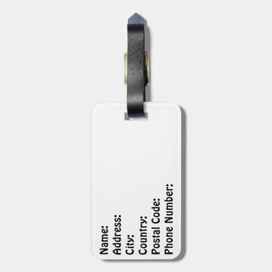 Mozaïekdecoratie Bagagelabel (Achterkant verticaal)