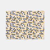 Mozaïekdriehoeken in geel, roze en marineblauw fleece deken (Voorkant (Horizontaal))