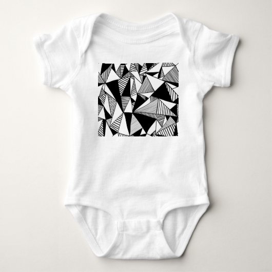 Mozaïekdriehoeken, zwart-witte textuur. romper (Voorkant)