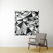 Mozaïekdriehoeken, zwart-witte textuur. wandkleed (In Situ (horizontaal))