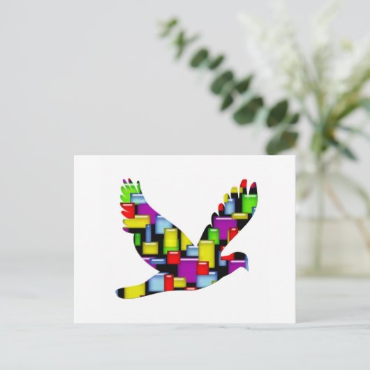 mozaïekduif briefkaart (Staand voorkant)