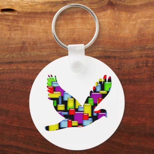 mozaïekduif sleutelhanger (Voorkant)
