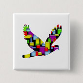 mozaïekduif vierkante button 5,1 cm (Voorkant)