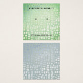 Mozaïekeffect, aardhouder, juweliel beeldscherm vierkante visitekaartjes (Voorkant /achterkant)