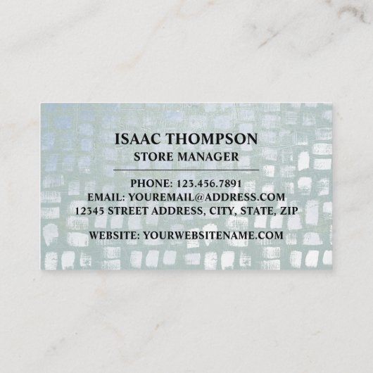 Mozaïekeffect, juwelier visitekaartje (Achterkant)