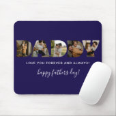Mozaïekfoto met letters voor Vaderdag DADDY Muismat (Met muis)