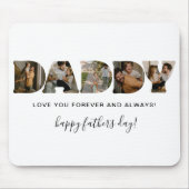 Mozaïekfoto met letters voor Vaderdag DADDY Muismat (Voorkant)