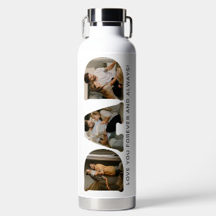 Mozaïekfoto met letters voor Vaderdag Waterfles