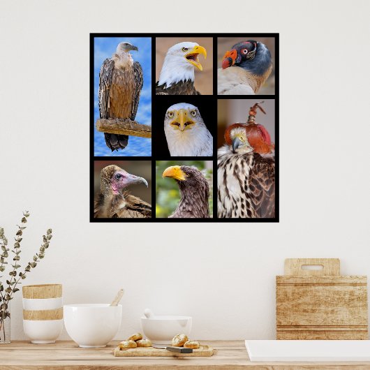 Mozaïekfoto's van prooi poster (Keuken)