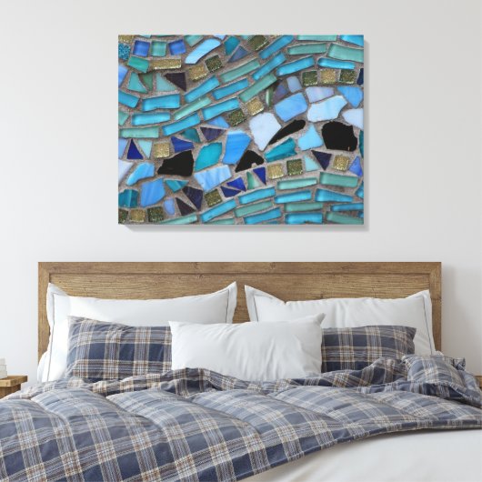 mozaïekgekleurde glassteen canvas afdruk (Insitu (Slaapkamer))