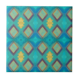 Mozaïekgeometrisch decor turquoise blue kat tegeltje