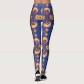 Mozaïekgeometrische roze gouden zeemijlen kat leggings (Achterkant)