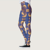 Mozaïekgeometrische roze gouden zeemijlen kat leggings (Links)