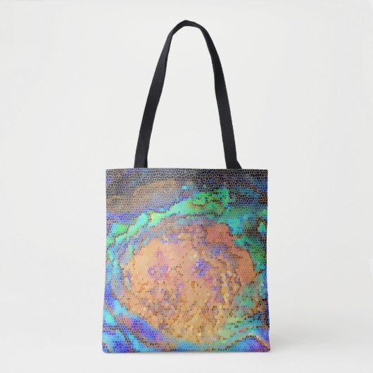 Mozaïekgepolijst Abalone Shell Abstract Tote Bag (Voorkant)