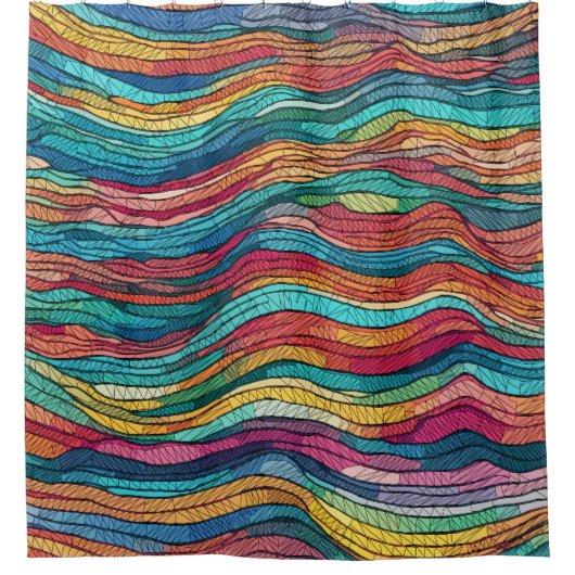 mozaïekgetijde douchegordijn (Voorkant)