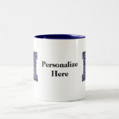 MozaïekGlas in lood Monogram Initiaal Letter H Tweekleurige Koffiemok (Center)