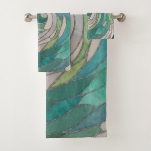 Mozaïekgolf en maan bad handdoek (Insitu)