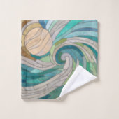 Mozaïekgolf en maan bad handdoek (Wasdoekje)