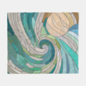 Mozaïekgolf en maan fleece deken (Voorkant (Horizontaal))