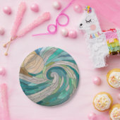 Mozaïekgolf en maan papieren bordje (Feest)