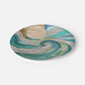 Mozaïekgolf en maan papieren bordje (Gekanteld)