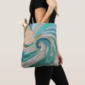 Mozaïekgolf en maan tote bag (Dichtbij)