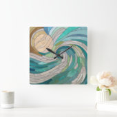 Mozaïekgolf en maan vierkante klok (Huis)