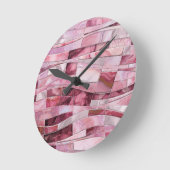 Mozaïekgolven - Roze Marmer Abstract Ronde Klok (Hoek)