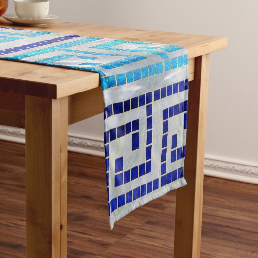 MozaïekGrieks Meander Grieks sleutelversier Korte Tafelloper (Voorbeeld)