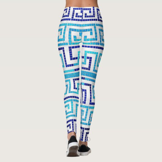 MozaïekGrieks Meander Grieks sleutelversier Leggings (Achterkant)