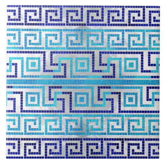 MozaïekGrieks Meander Grieks sleutelversier Tegeltje (Voorkant)