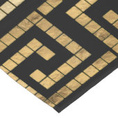 MozaïekGrieks Meander Grieks Zeer zwart en Goud Korte Tafelloper (Hoek)