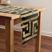 MozaïekGrieks Meander Grieks Zeer zwart en Goud Korte Tafelloper (Voorbeeld)