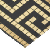 MozaïekGrieks Meander Grieks Zeer zwart en Goud Tafelkleed (Gekanteld)