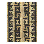 MozaïekGrieks Meander Grieks Zeer zwart en Goud Tafelkleed (Voorkant)