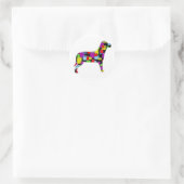 mozaïekhond ronde sticker (Tas)